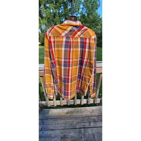 Vtg Levi's Shirt Men Medium Red Plaid Long Sleeve Button Front Left Chest Pocket - Picture 4 of 4